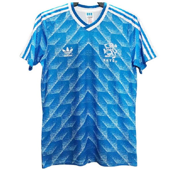 Auswärtstrikot Thailand Niederlande Retro 1988 Blau Günstige Fußballtrikots